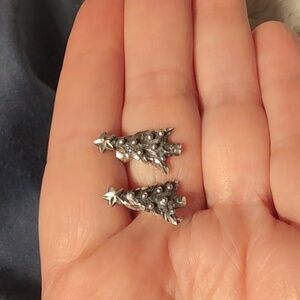 Sterling silver tree earrings